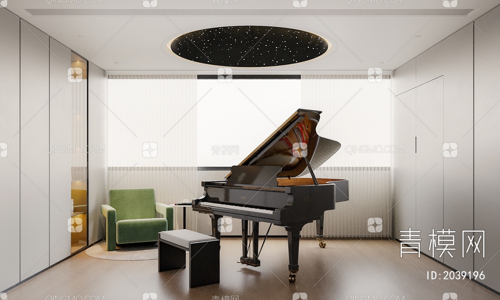 钢琴房3D模型下载【ID:2039196】
