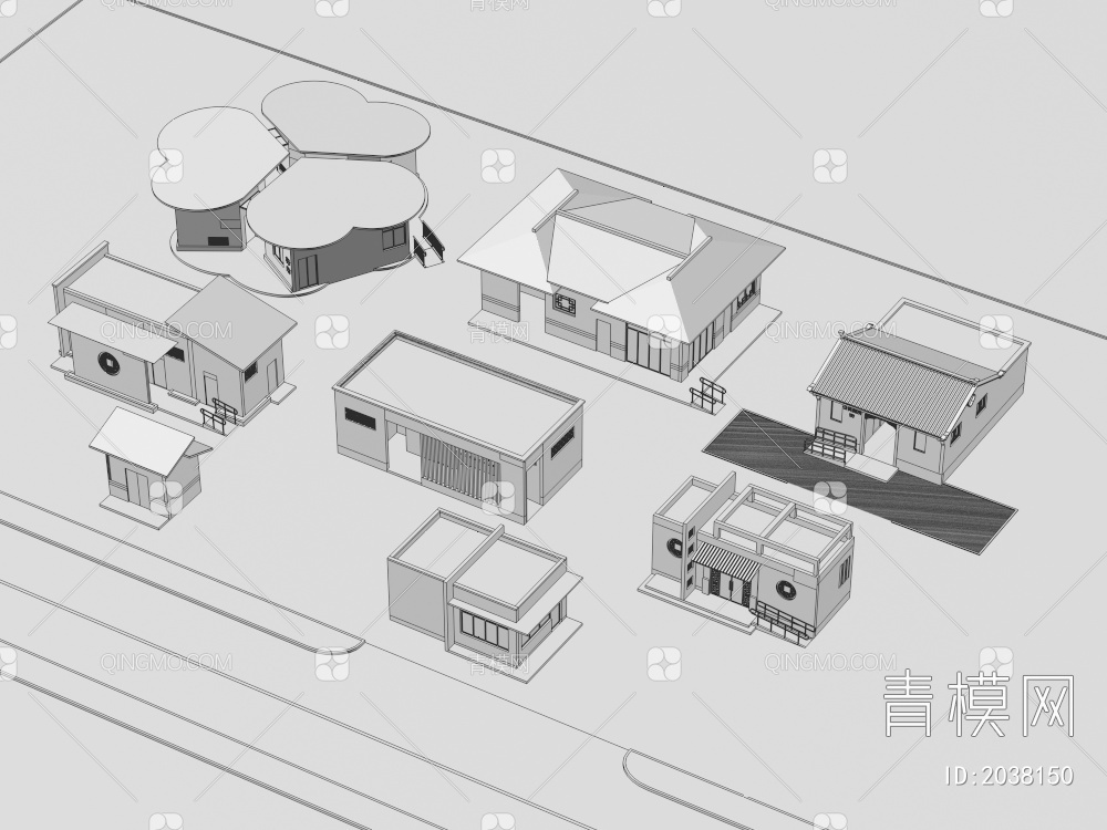 公厕 建筑 效果图3D模型下载【ID:2038150】