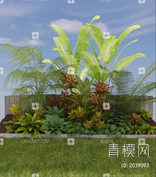 灌木绿植园林景观3D模型下载【ID:2039093】