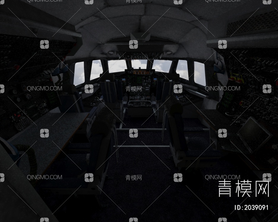 C5运输机大型战略军用运输机银河带驾驶舱控制台机舱门可开关3D模型下载【ID:2039091】