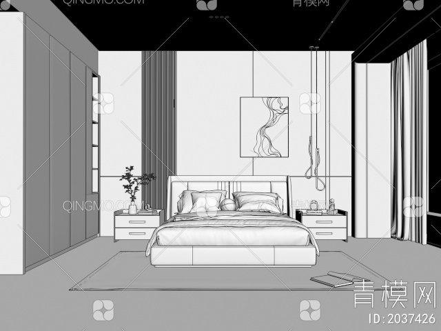 家居卧室3D模型下载【ID:2037426】