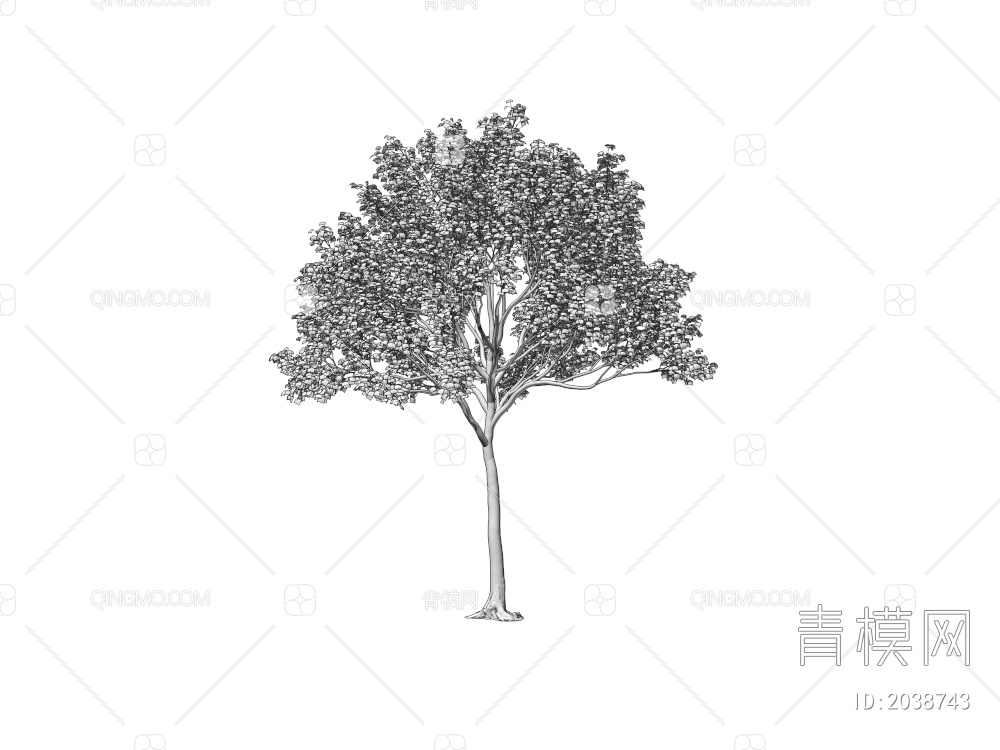 秋冬树 彩色树 黄叶树 景观树 庭院树 造型树 景观植物 落叶树 大树3D模型下载【ID:2038743】