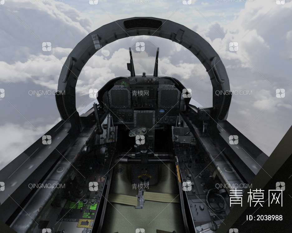 F18舰载机带驾驶舱控制台舱门可开关3D模型下载【ID:2038988】