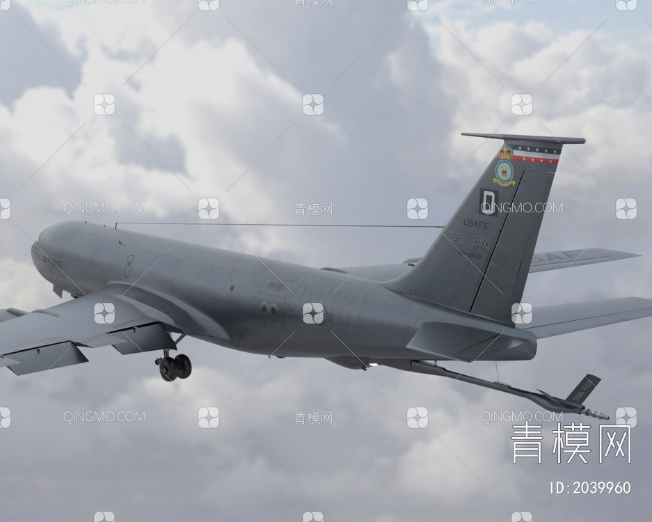 KC135空中加油机大型空中加油机带内饰机舱门可开关3D模型下载【ID:2039960】