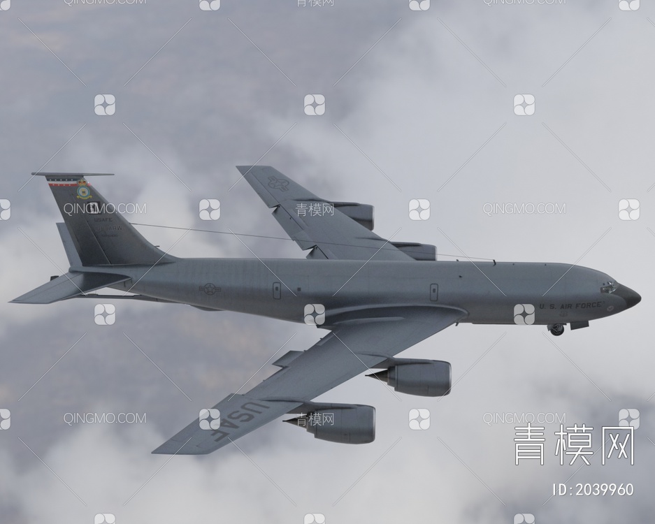 KC135空中加油机大型空中加油机带内饰机舱门可开关3D模型下载【ID:2039960】