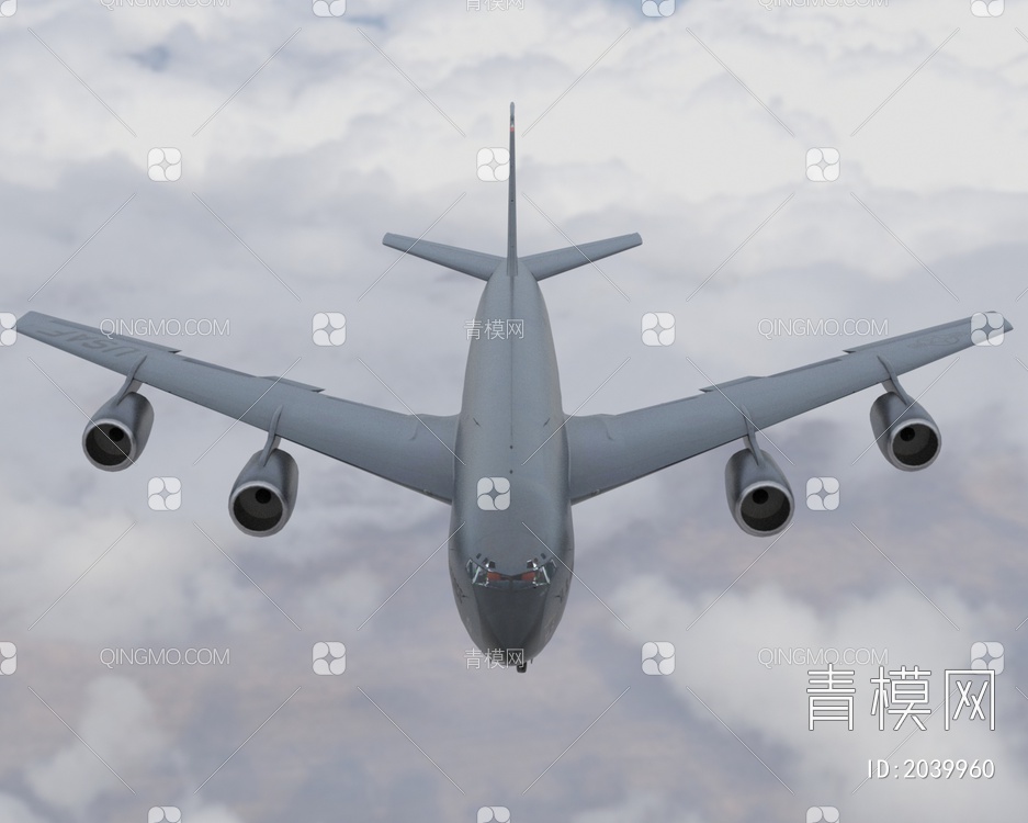 KC135空中加油机大型空中加油机带内饰机舱门可开关3D模型下载【ID:2039960】