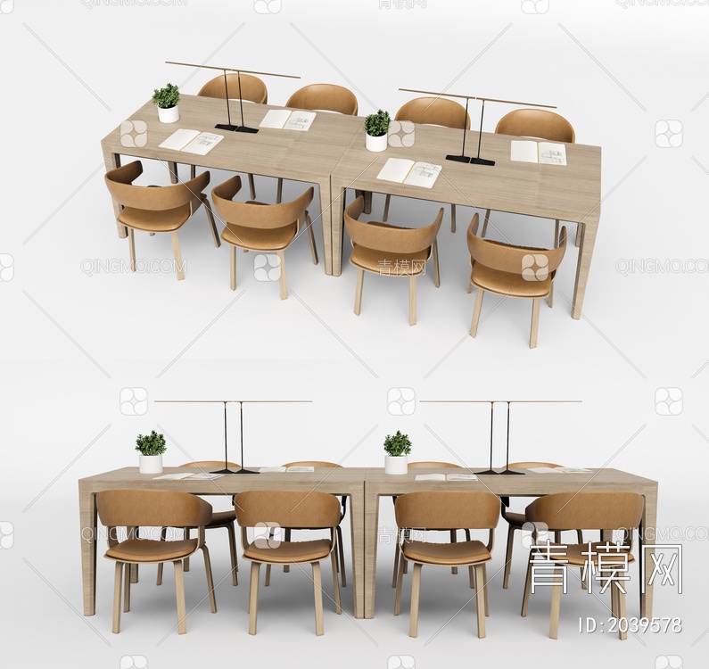 休闲桌椅 课桌椅3D模型下载【ID:2039578】
