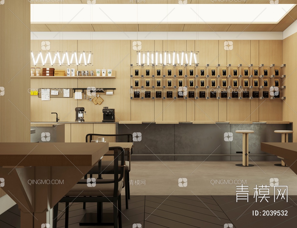 咖啡厅  操作台 卡座3D模型下载【ID:2039532】