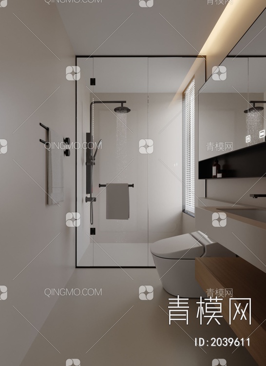 卫生间 浴室3D模型下载【ID:2039611】