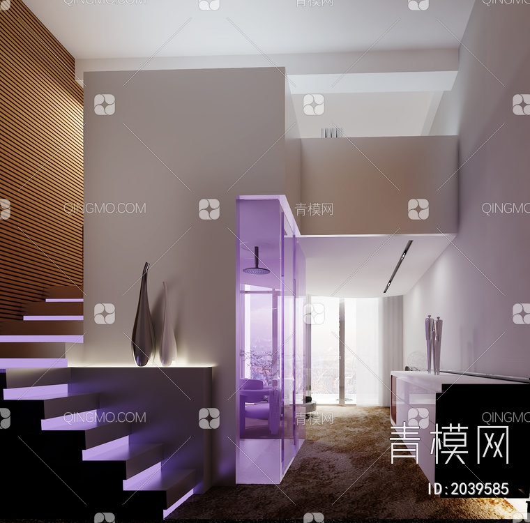 单身公寓跃层3D模型下载【ID:2039585】