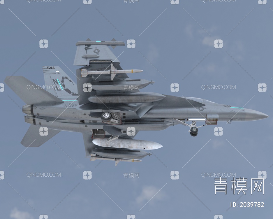 EA18G电子战机电子干扰机低配版3D模型下载【ID:2039782】
