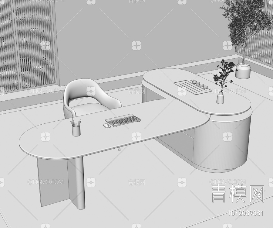 茶台 餐桌椅组合 饰品 摆件3D模型下载【ID:2039381】