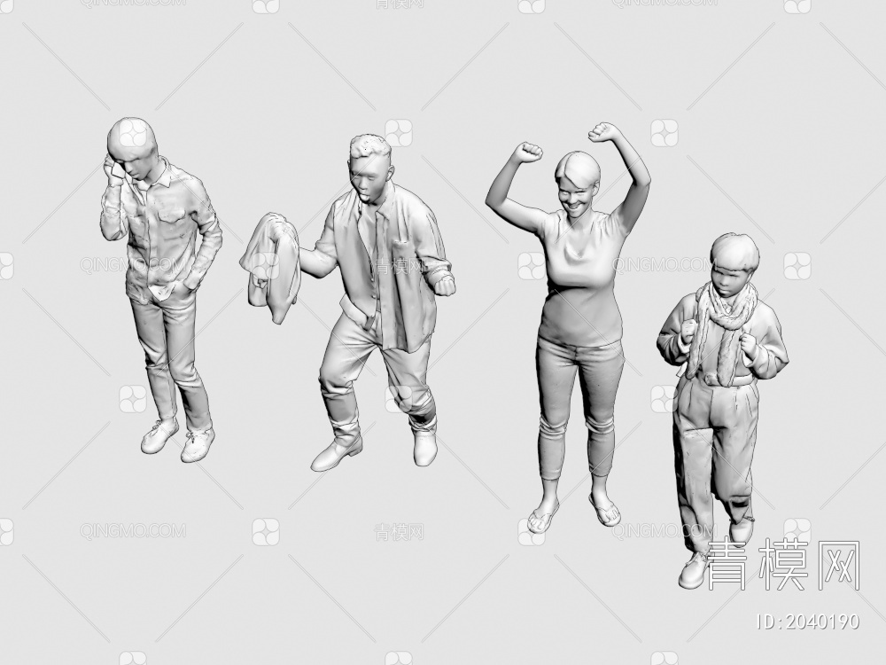男人 女人 多人 人物3D模型下载【ID:2040190】