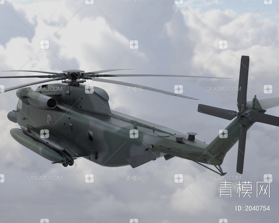 MH53海龙直升机低配版3D模型下载【ID:2040754】