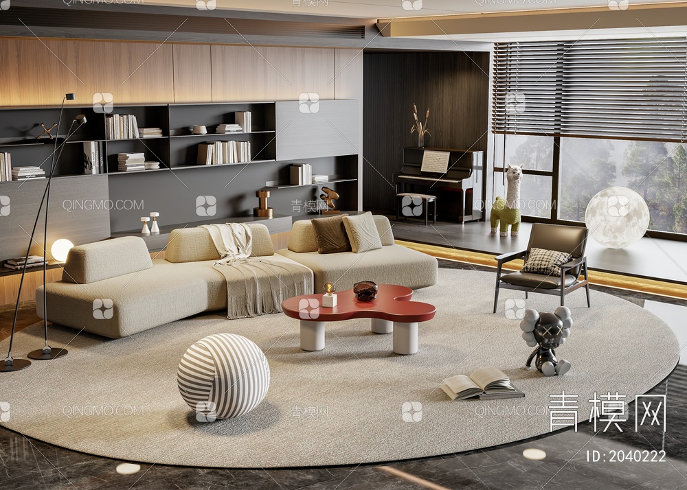 Minotti 米洛提 沙发茶几组合3D模型下载【ID:2040222】