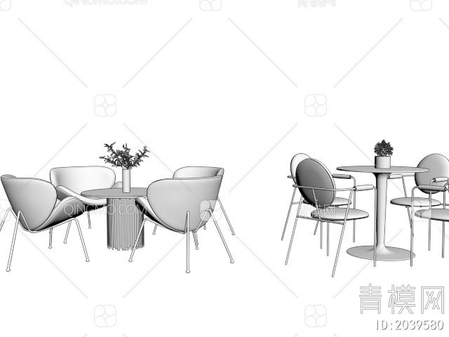 休闲桌椅3D模型下载【ID:2039580】