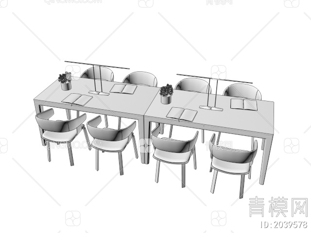 休闲桌椅 课桌椅3D模型下载【ID:2039578】