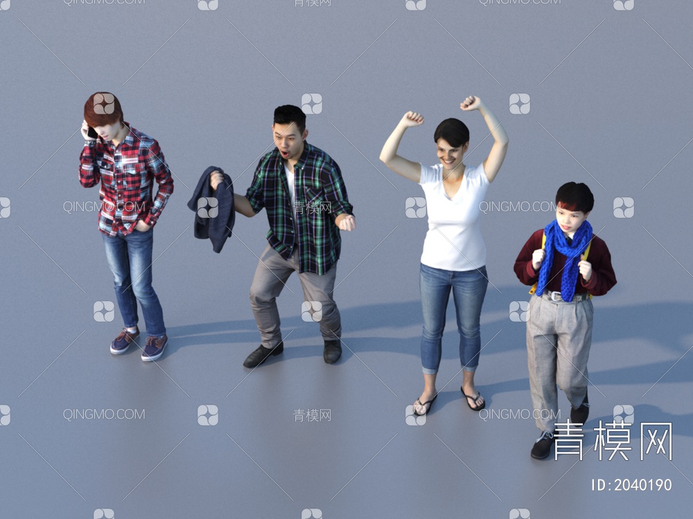 男人 女人 多人 人物3D模型下载【ID:2040190】