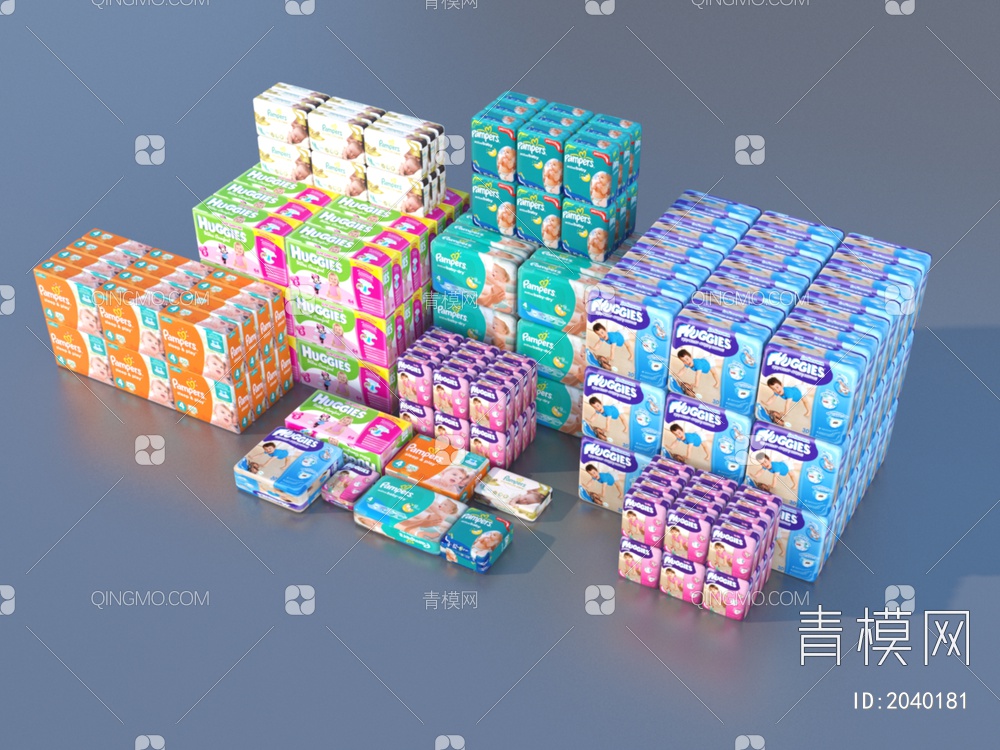 纸尿片 超市商品 生活用品 日用百货3D模型下载【ID:2040181】