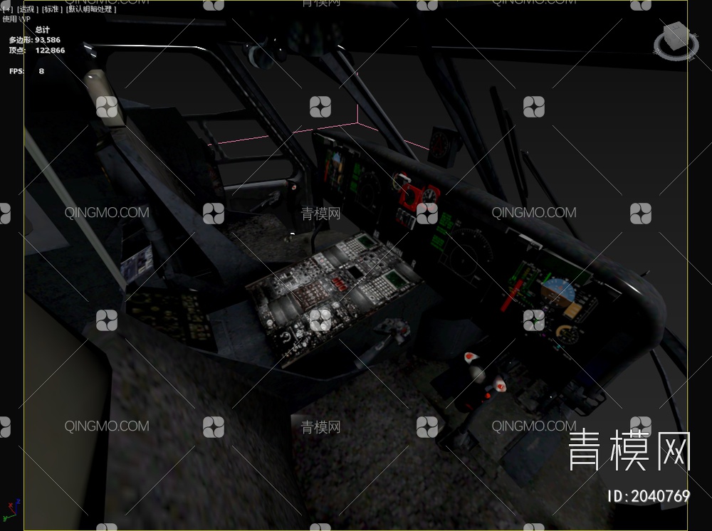 mh60s海鹰直升机带驾驶舱控制台机舱门可开关3D模型下载【ID:2040769】