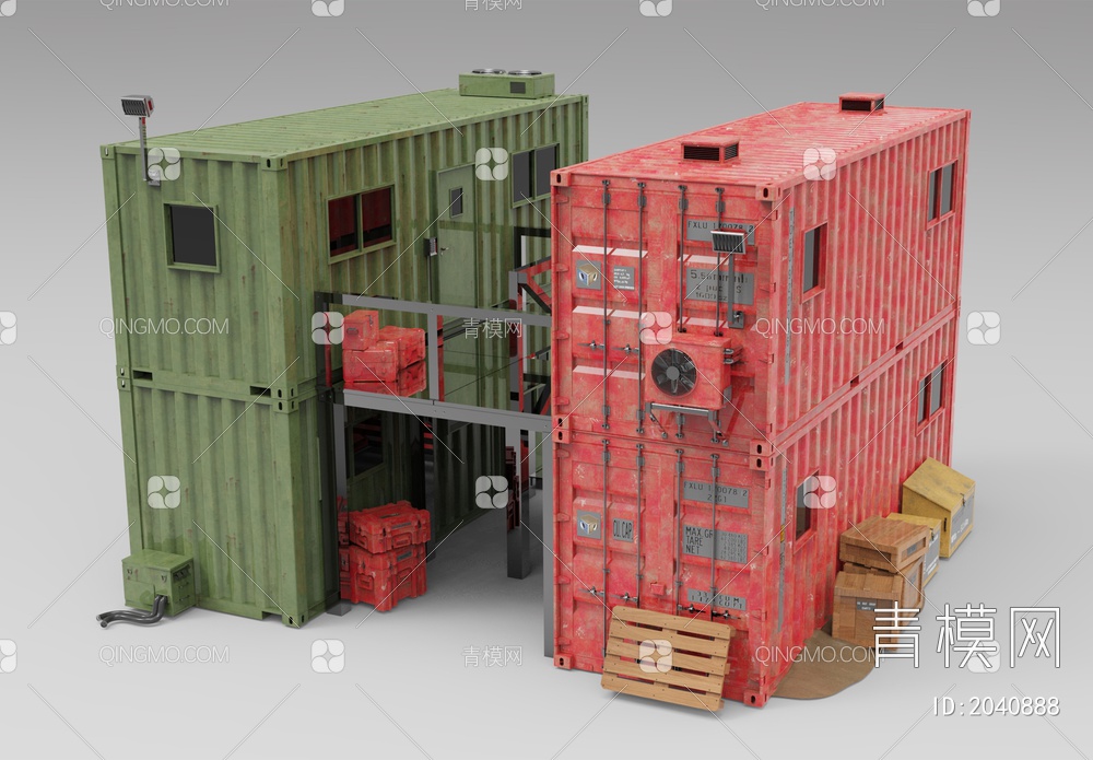 工业设备 集装箱3D模型下载【ID:2040888】
