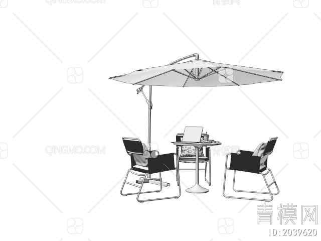 休闲桌椅 户外桌椅 休闲椅 遮阳伞3D模型下载【ID:2039620】