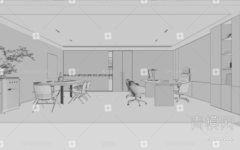 五层高层办公室3D模型下载【ID:2039566】