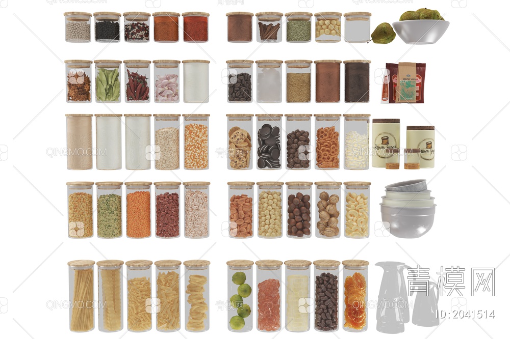 调料瓶 厨房用品调料调味品食品罐3D模型下载【ID:2041514】