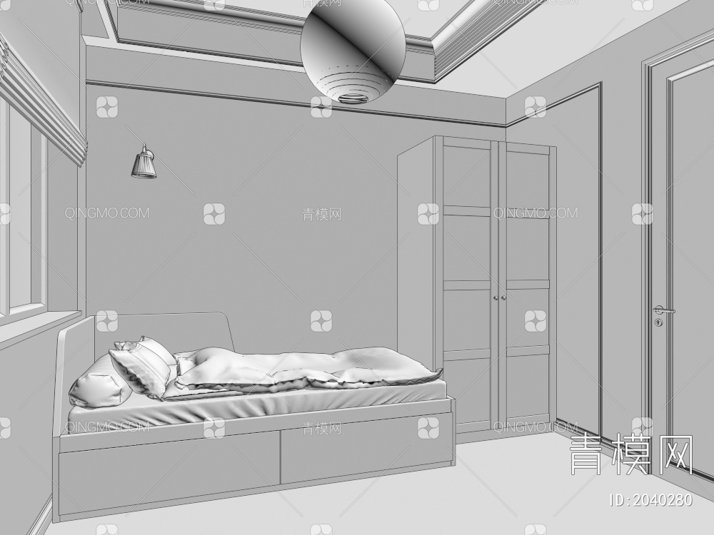 卧室3D模型下载【ID:2040280】
