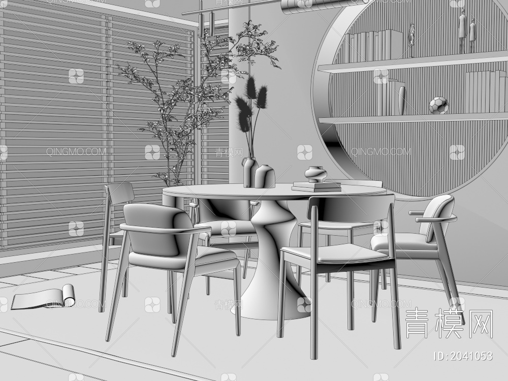 餐桌椅3D模型下载【ID:2041053】