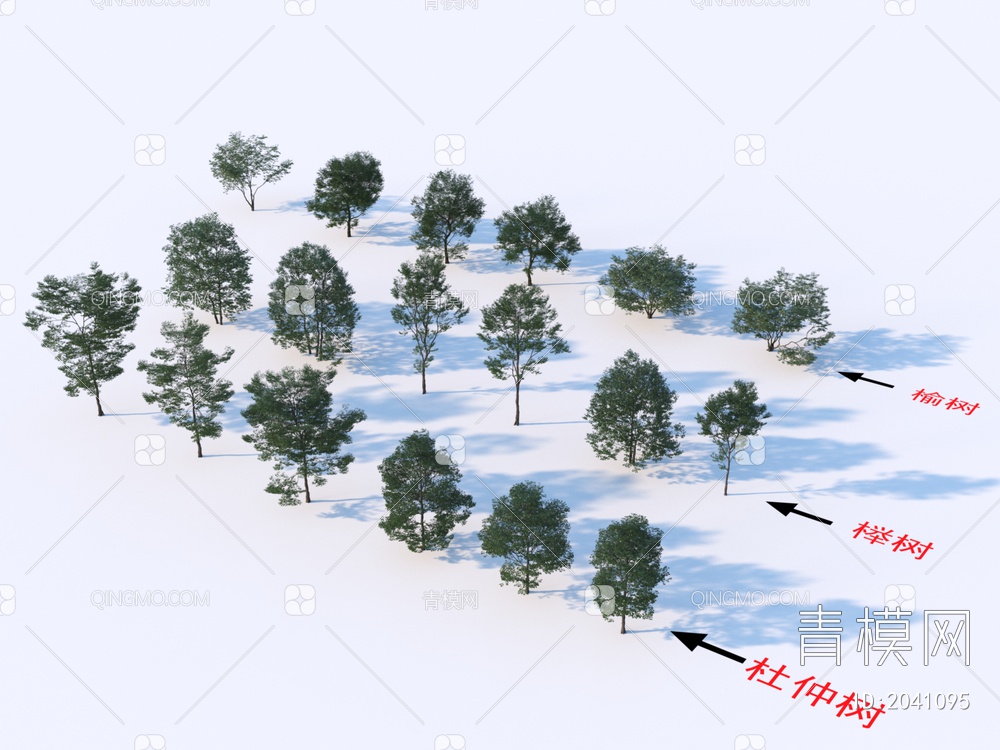 18棵树 植物树合集3D模型下载【ID:2041095】