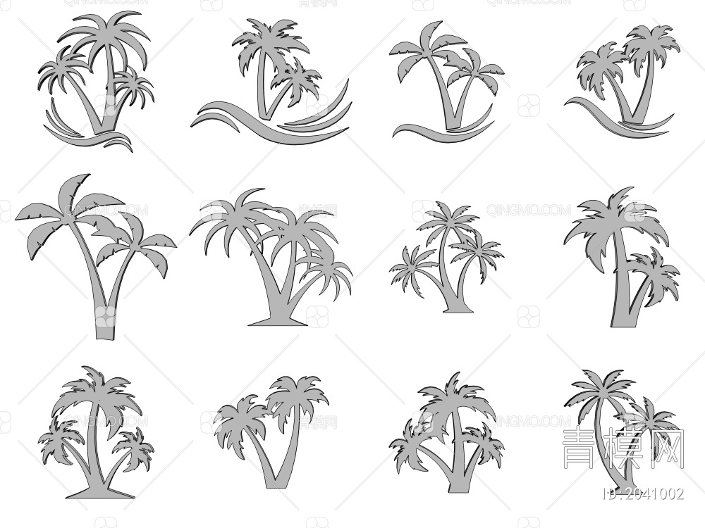 椰子树3D模型下载【ID:2041002】