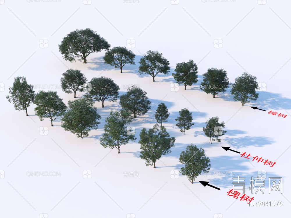 18棵树 植物树合集3D模型下载【ID:2041076】