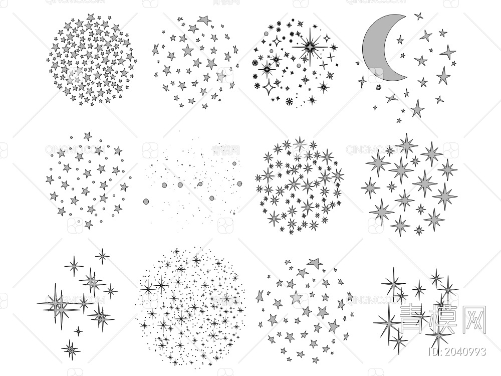 星星 墙饰3D模型下载【ID:2040993】