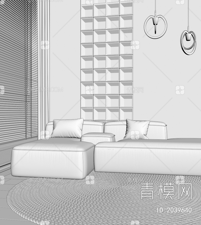 多人沙发3D模型下载【ID:2039640】