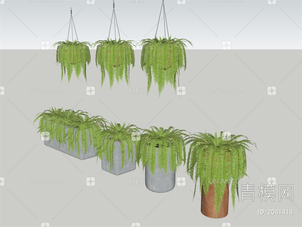 室内垂吊植物SU模型下载【ID:2041414】