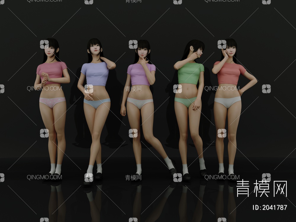 内衣性感美女人物3D模型下载【ID:2041787】