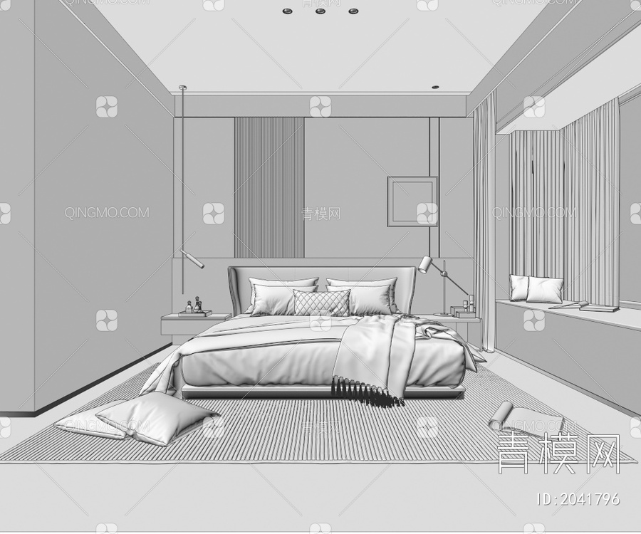家居卧室3D模型下载【ID:2041796】
