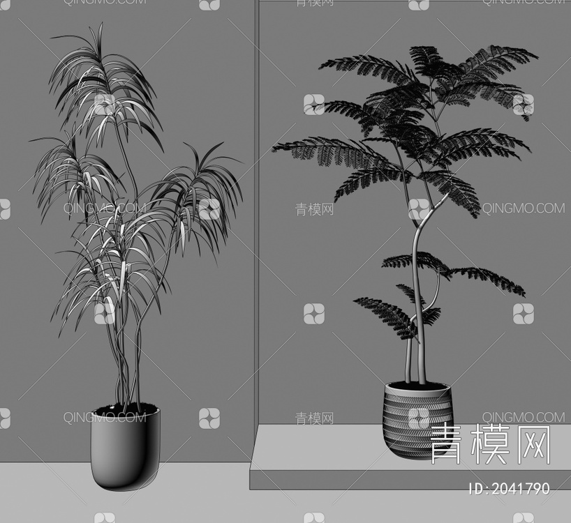 绿植盆栽3D模型下载【ID:2041790】
