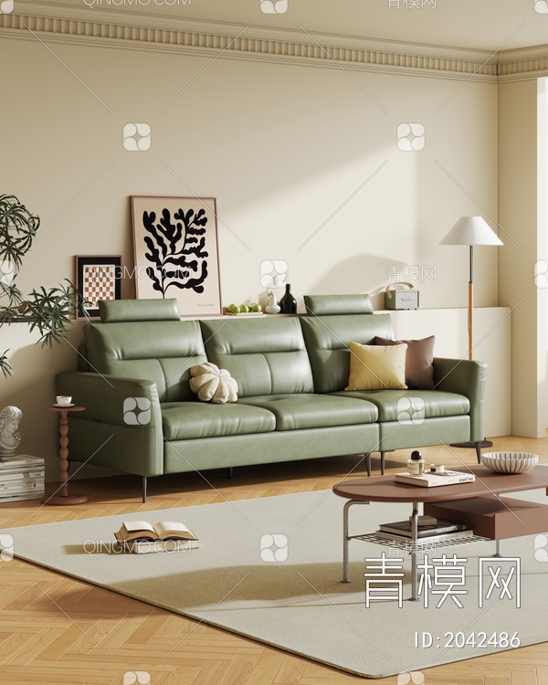 三人沙发 软体沙发3D模型下载【ID:2042486】