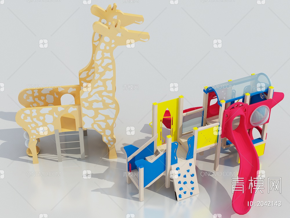 儿童游乐场滑梯3D模型下载【ID:2042143】