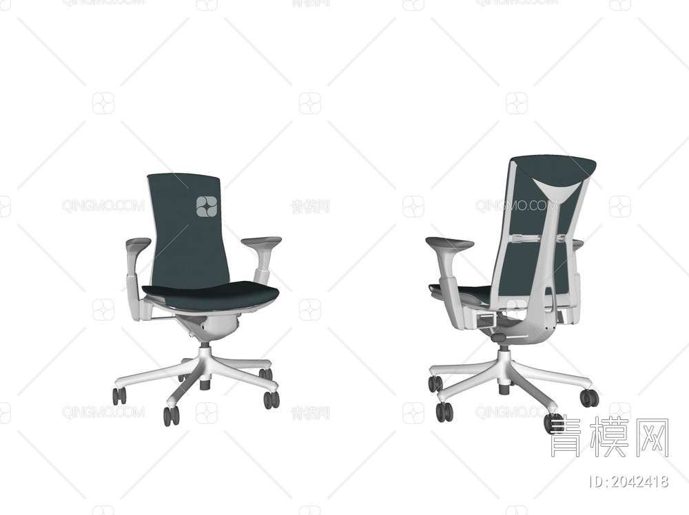 办公椅  滚轮椅SU模型下载【ID:2042418】
