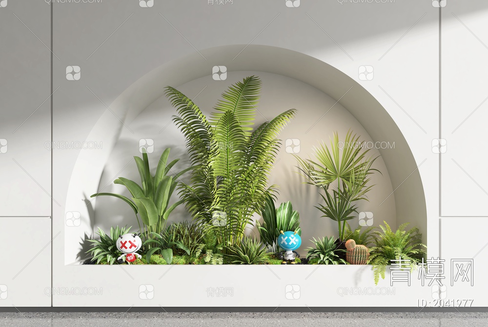 植物造景组合3D模型下载【ID:2041977】