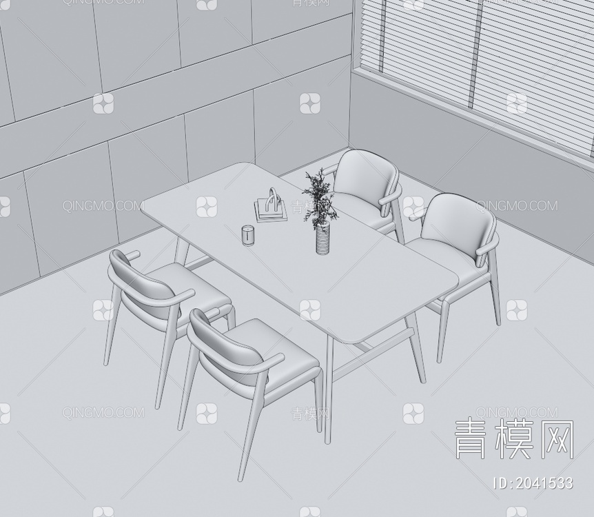 休闲桌椅 餐桌椅3D模型下载【ID:2041533】