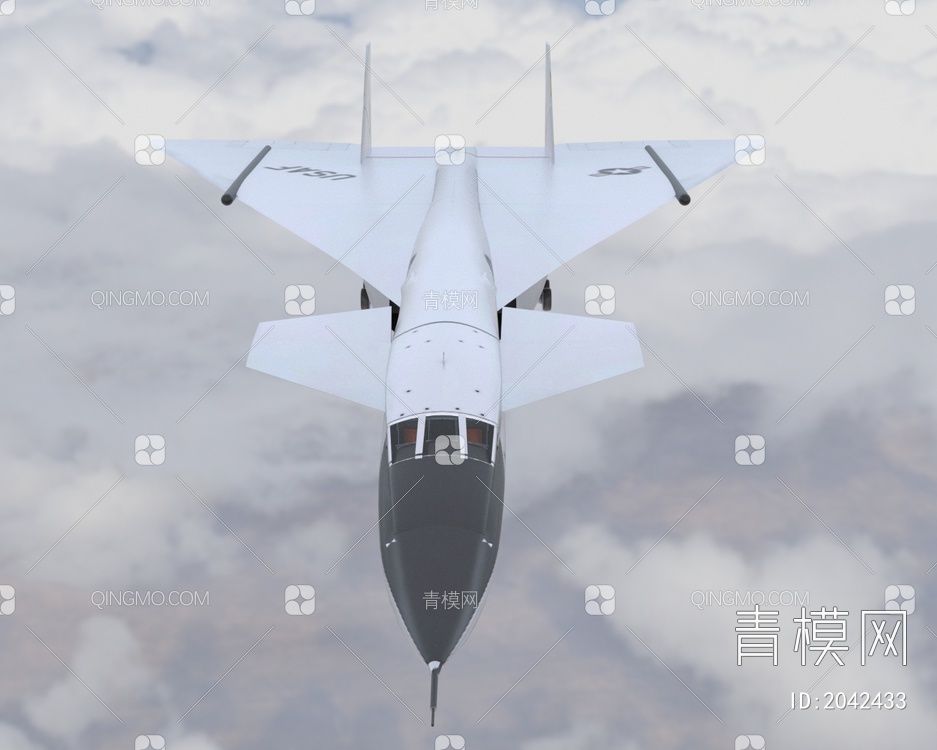 XB70轰炸机高空高速战略轰炸机低配版3D模型下载【ID:2042433】