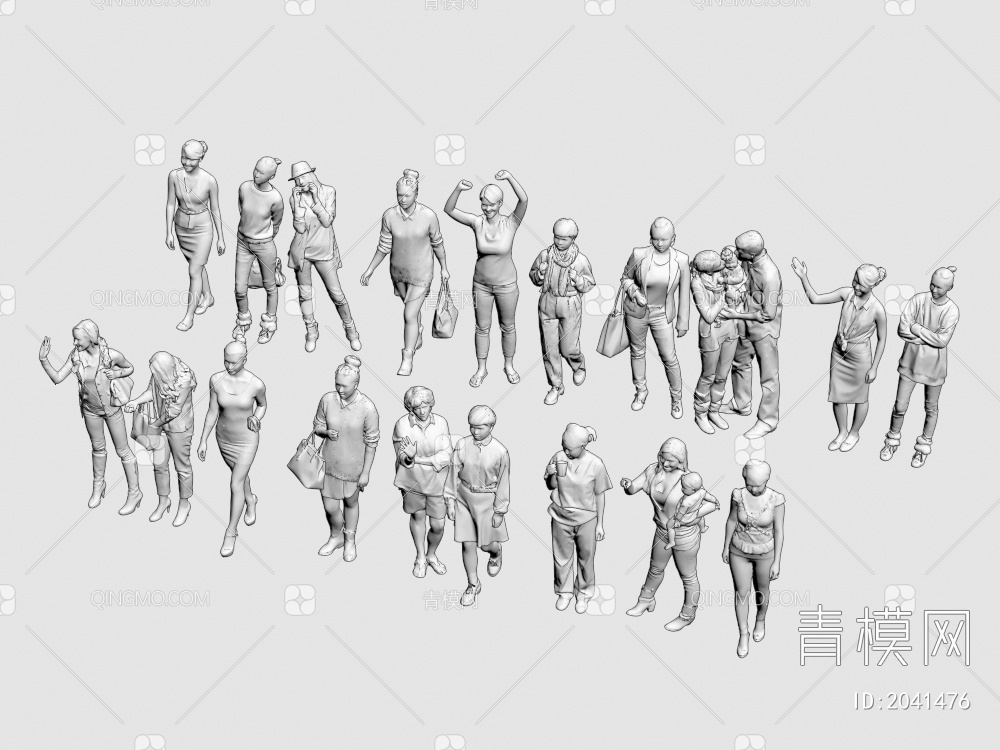 男人 女人 多人 人物3D模型下载【ID:2041476】