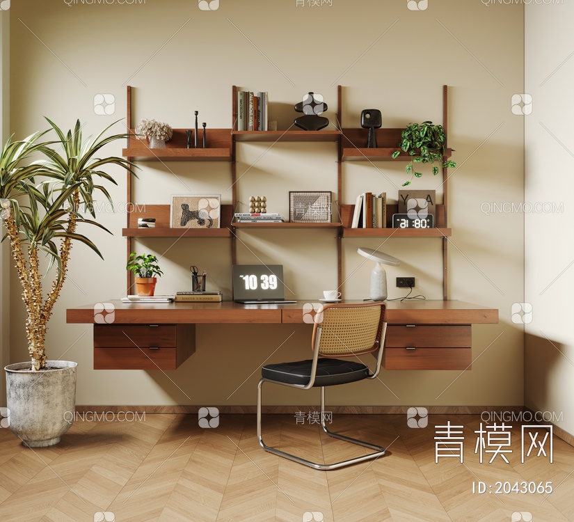 书桌椅 书架 置物架3D模型下载【ID:2043065】