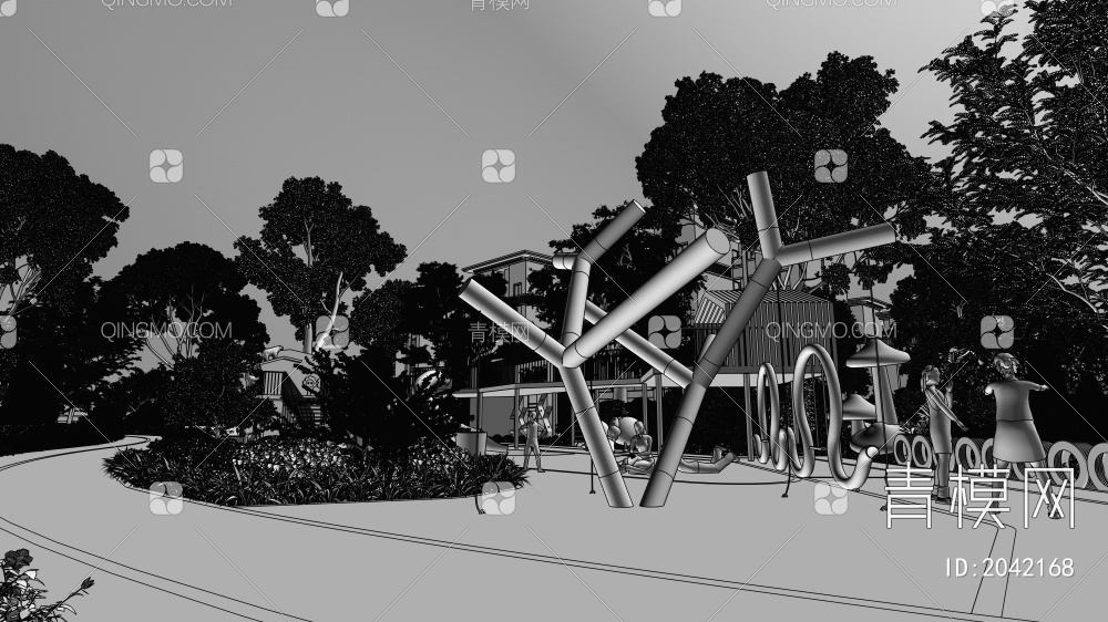 户外公园 儿童游乐园3D模型下载【ID:2042168】
