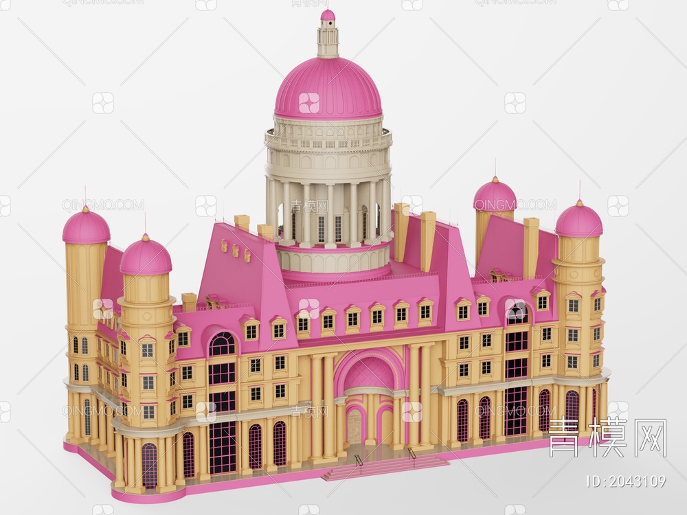 建筑 酒店城堡3D模型下载【ID:2043109】