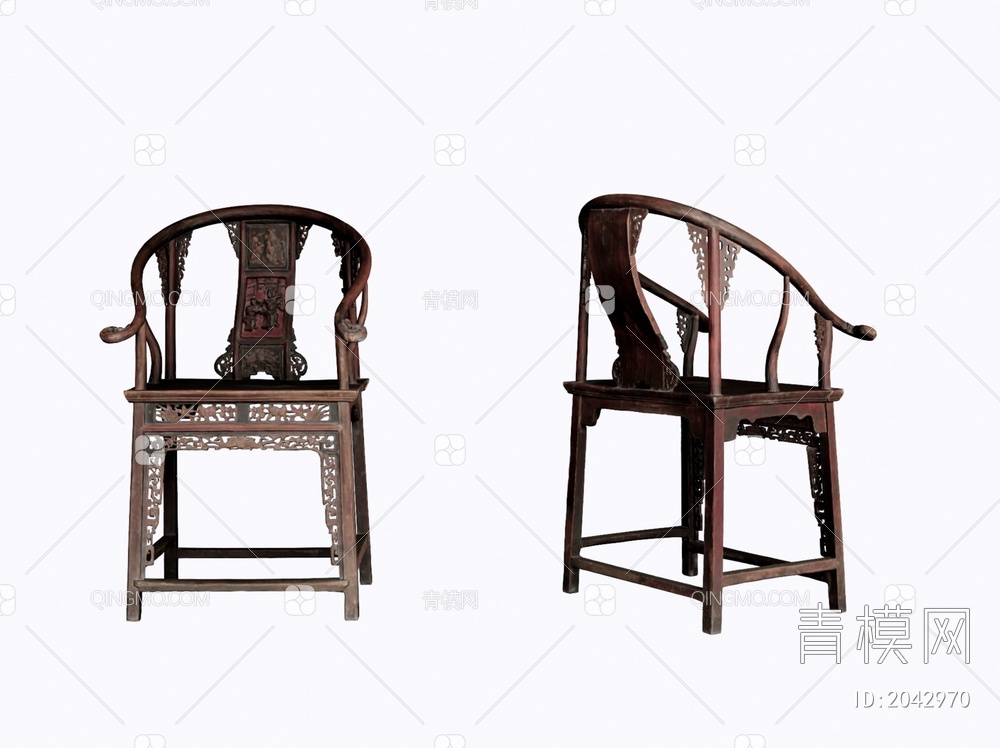 木制圈椅SU模型下载【ID:2042970】